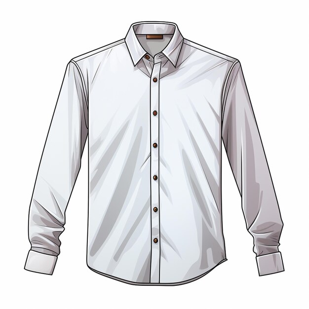 Foto um close-up de uma camisa branca com um colarinho marrom generativo ai