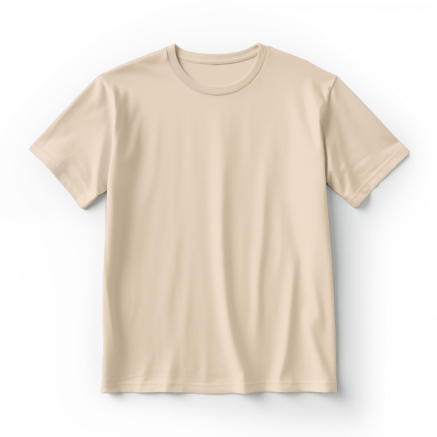 Foto um close-up de uma camisa bronzeada com um fundo branco generativo ai