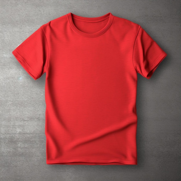 Um close-up de uma camisa vermelha em uma superfície cinza generativa ai