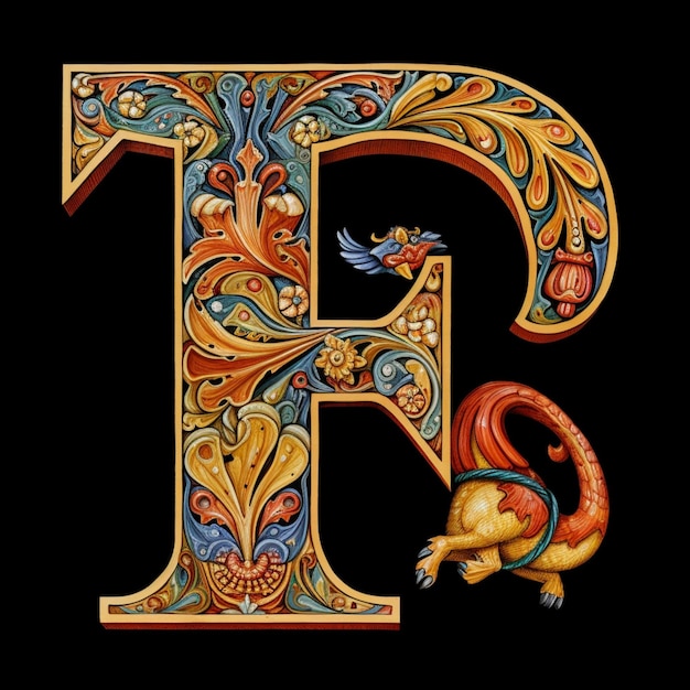 Um close-up de uma carta decorativa com um dragão nela generativa ai