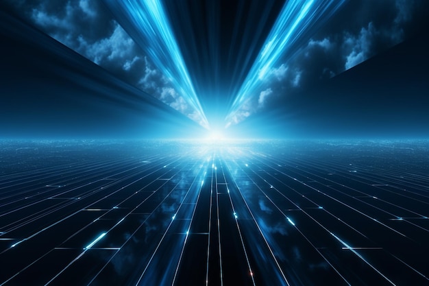 um close-up de uma cena de ficção científica futurista com um ai gerador de luz azul