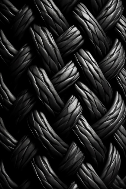Um close-up de uma cesta de malha preta.