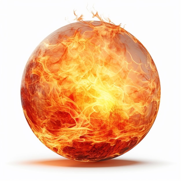 um close-up de uma esfera com um fogo dentro dela generativo ai