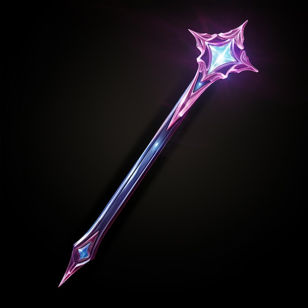 Foto um close-up de uma espada brilhante com uma estrela nele