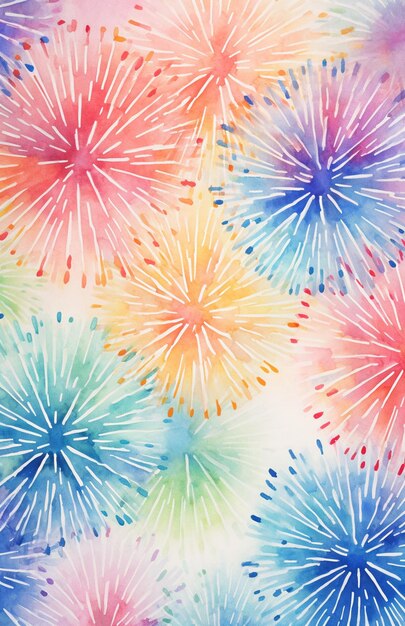 um close-up de uma exibição de fogos de artifício coloridos com muitas cores generativa ai