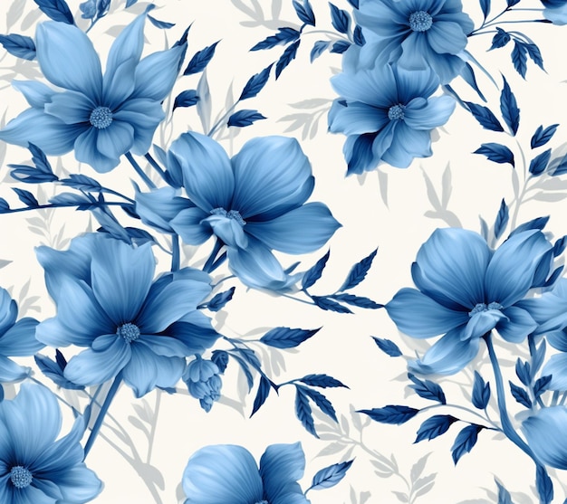 Um close-up de uma flor azul em um AI generativo de fundo branco