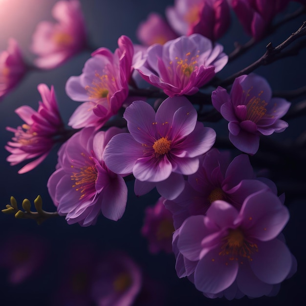 Um close-up de uma flor com a palavra cereja