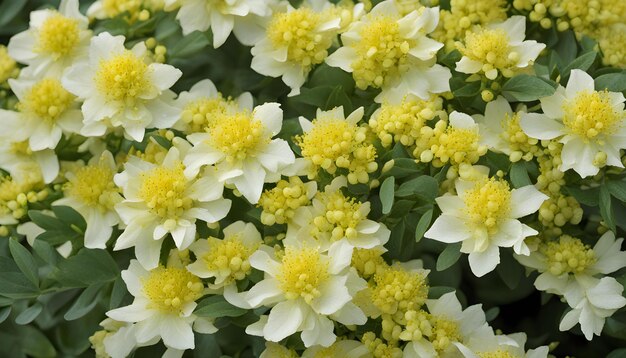 Foto um close-up de uma flor com flores amarelas