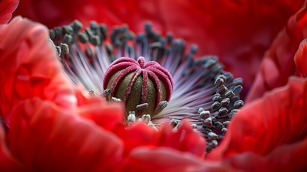 Foto um close-up de uma flor com o centro aberto