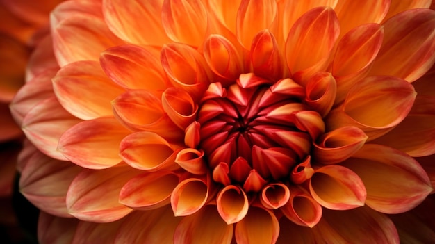 Um close-up de uma flor com o centro vermelho
