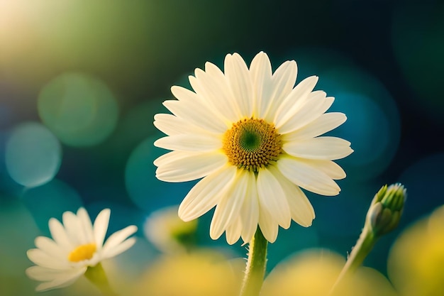Foto um close-up de uma flor com o sol a brilhar através dela.