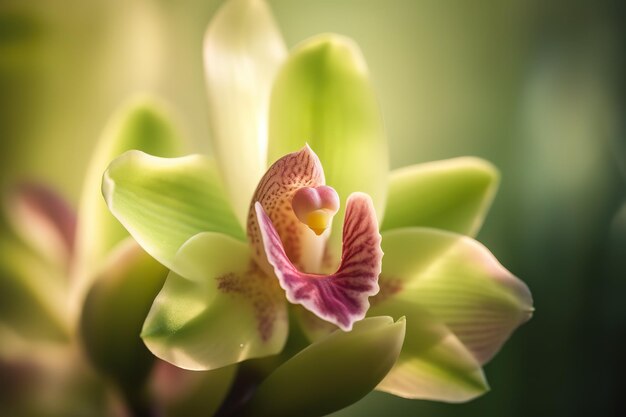 Foto um close-up de uma flor de orquídea com a palavra orquídea nela