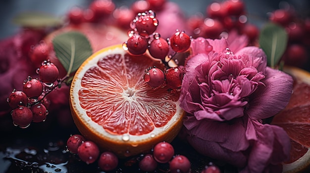 Um close-up de uma flor rosa e uma flor rosa