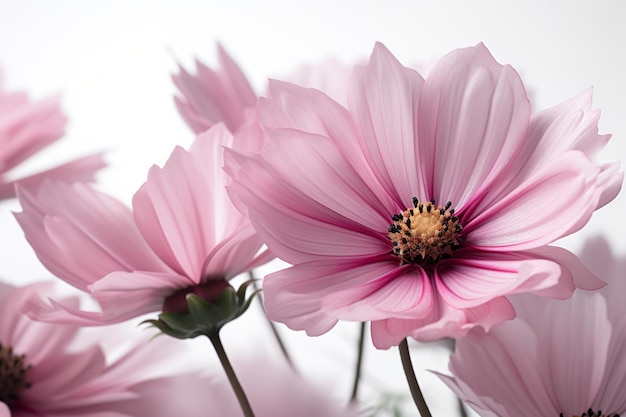 Um close-up de uma flor rosa