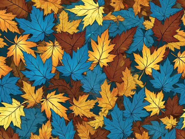 um close-up de uma folha em uma árvore folhas coloridas folhas de outono folhas de fundo folhas fractal