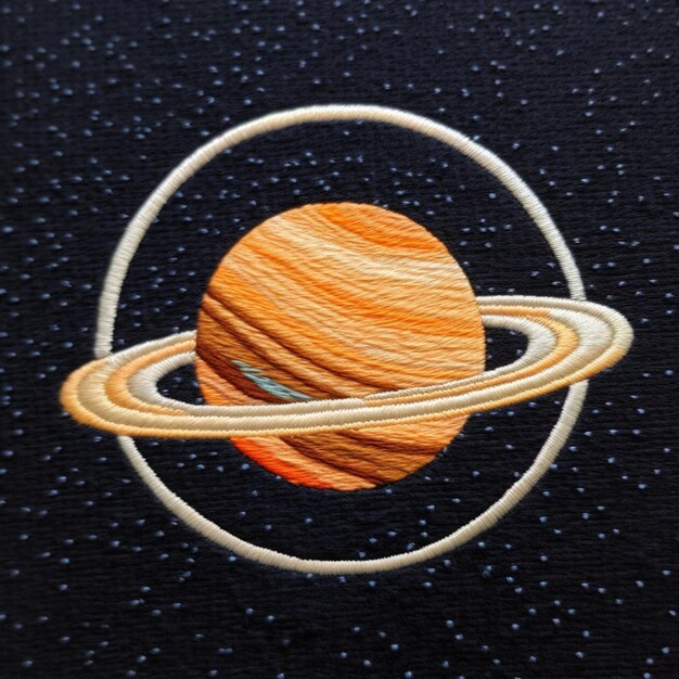 um close-up de uma imagem de um planeta com um anel em torno dele