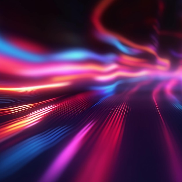 Um close-up de uma imagem embaçada de um ai generativo de luz colorida