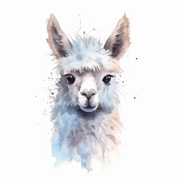 um close-up de uma lama com um fundo branco generativo ai