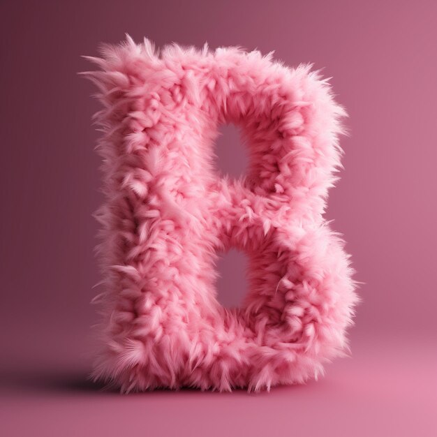 Foto um close-up de uma letra difusa rosa b em um fundo rosa generativo ai