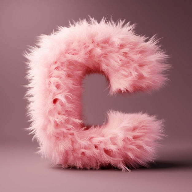 um close-up de uma letra difusa rosa com um fundo branco generativo ai