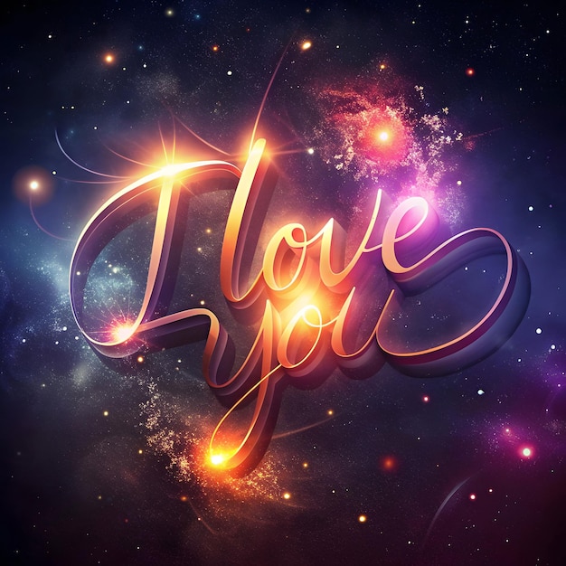 Um close-up de uma mensagem de "Eu te amo"