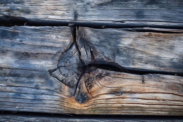 Um close-up de uma parede de madeira com uma textura áspera