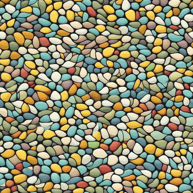 Um close-up de uma parede de pedra colorida com muitas rochas generativas ai