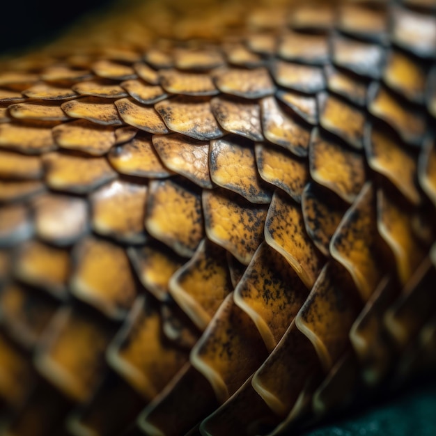 Um close-up de uma pele de cobra