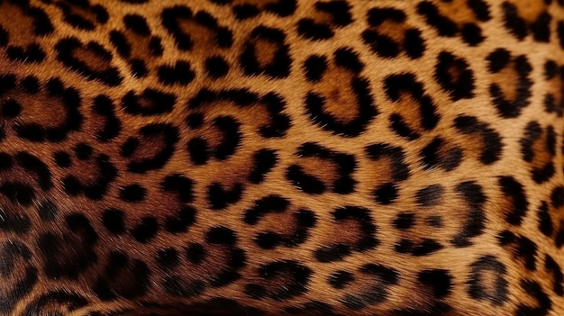 Um close-up de uma pele de leopardo com manchas pretas.