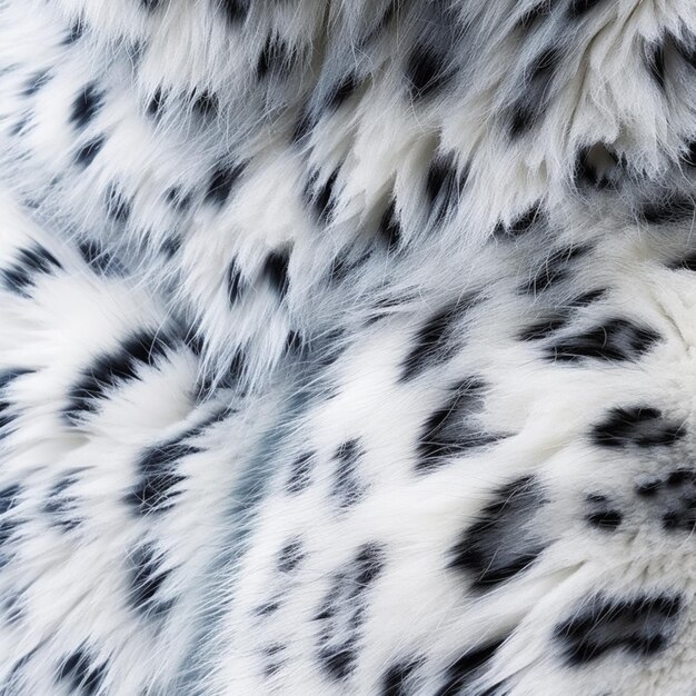 um close-up de uma pele de leopardo com um padrão em preto e branco generativo ai