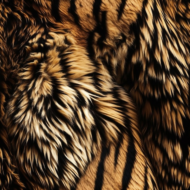 Um close-up de uma pele de tigre