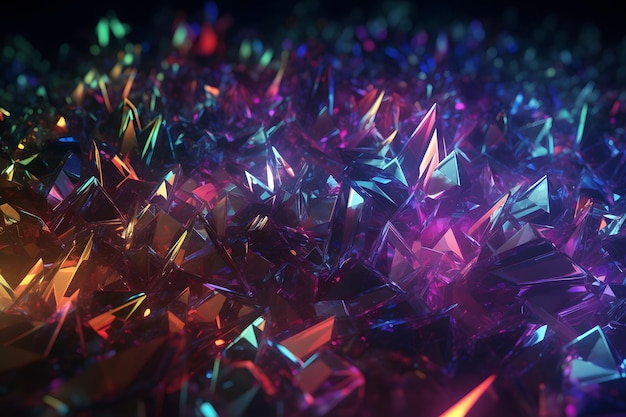 Um close-up de uma pilha de cristais