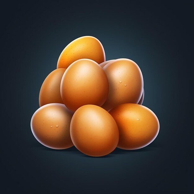 Um close-up de uma pilha de ovos em um fundo escuro generativo ai