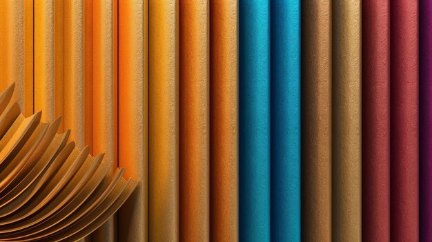 Um close-up de uma pilha de placas de papel coloridas