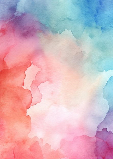 Um close-up de uma pintura a aquarela de um céu rosa e azul generativo ai