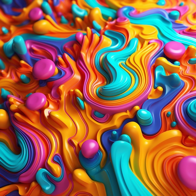 Um close-up de uma pintura abstrata colorida com muitas cores diferentes generative ai