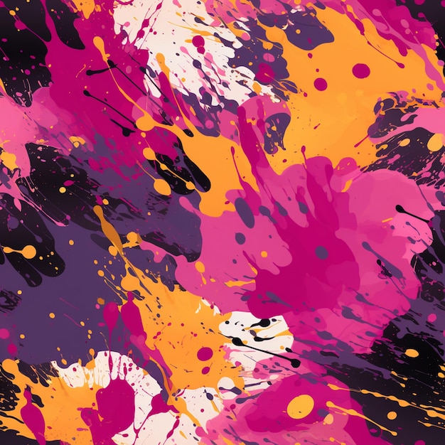 um close-up de uma pintura colorida com tinta preta e rosa generativa ai