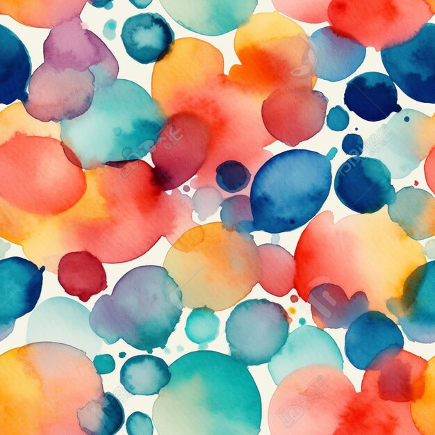 um close-up de uma pintura colorida de aquarela de círculos generativo ai