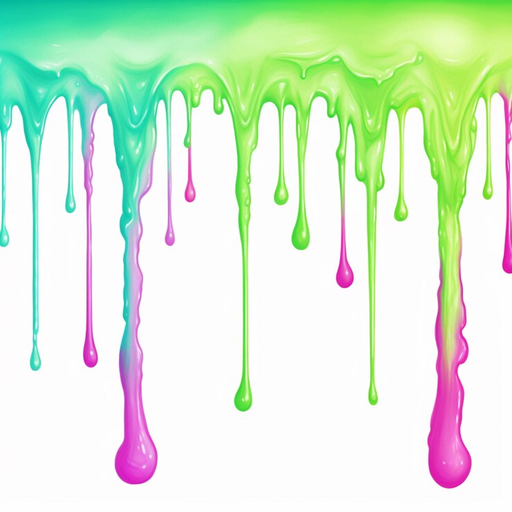 Foto um close-up de uma pintura de arco-íris gotejando em um fundo branco generativo ai