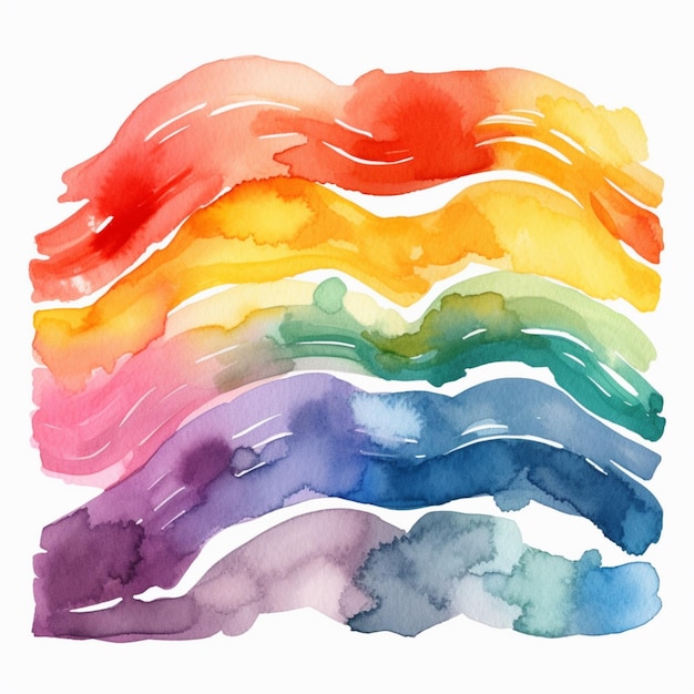 um close-up de uma pintura de um arco-íris de aquarelas generativas ai