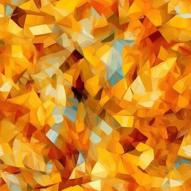 um close-up de uma pintura de um monte de folhas amarelas generativas ai