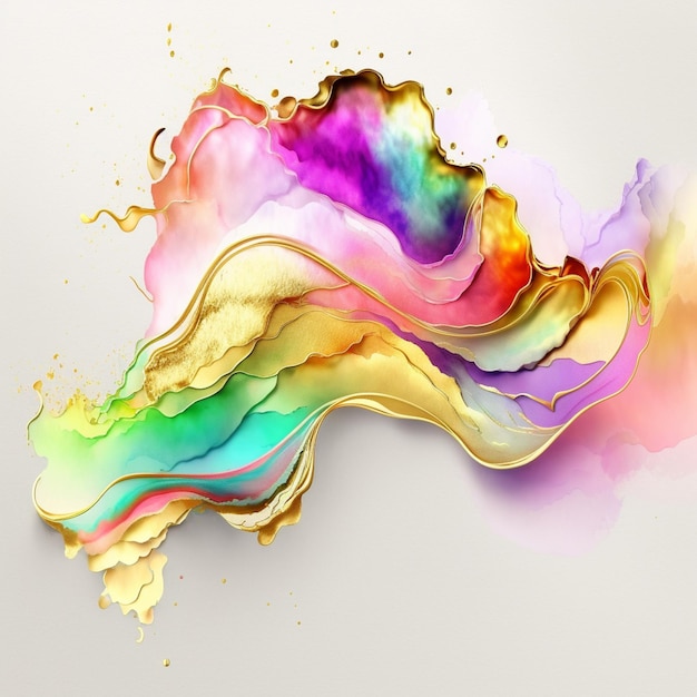 um close-up de uma pintura líquida colorida em uma superfície branca
