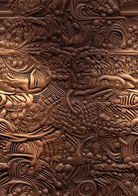 Um close-up de uma placa de metal com um dragão nela generativa ai