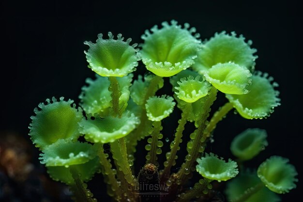 Um close-up de uma planta com as folhas verdes de uma planta