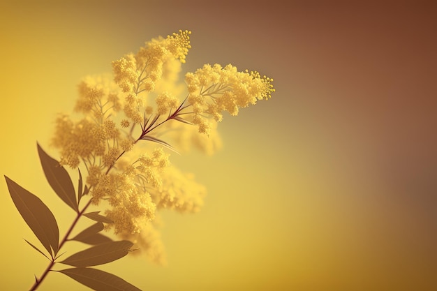 Um close-up de uma planta com IA generativa de flores amarelas