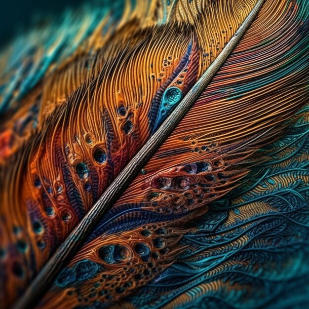 Um close-up de uma pluma com uma ponta de pluma generativa ai