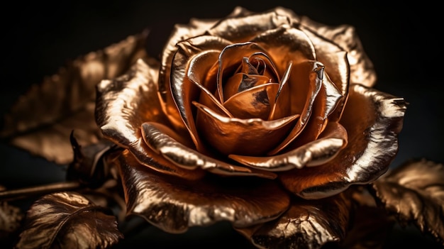 Um close-up de uma rosa com a palavra amor nela