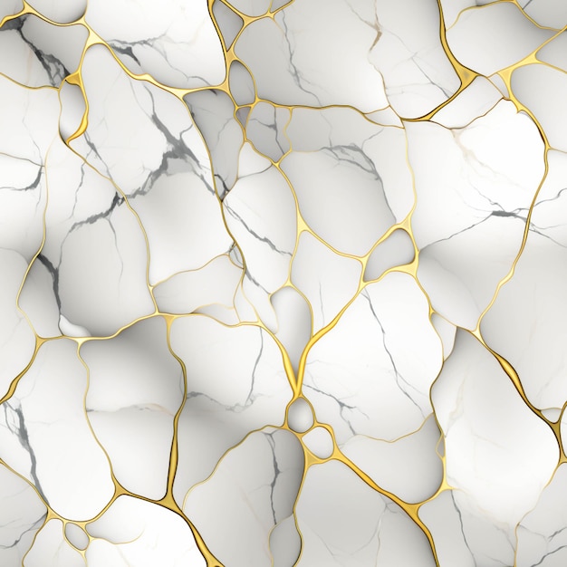 Um close-up de uma superfície de mármore com linhas de ouro generativas ai