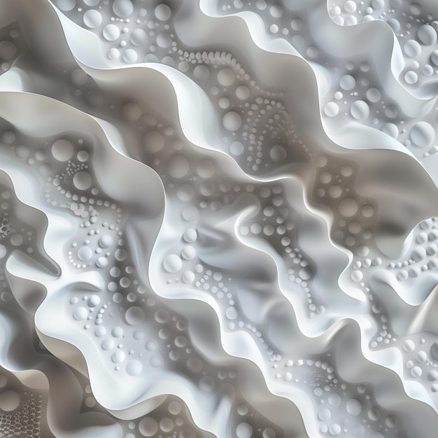 Foto um close-up de uma superfície de textura branca e cinza com as bolhas sobre ele