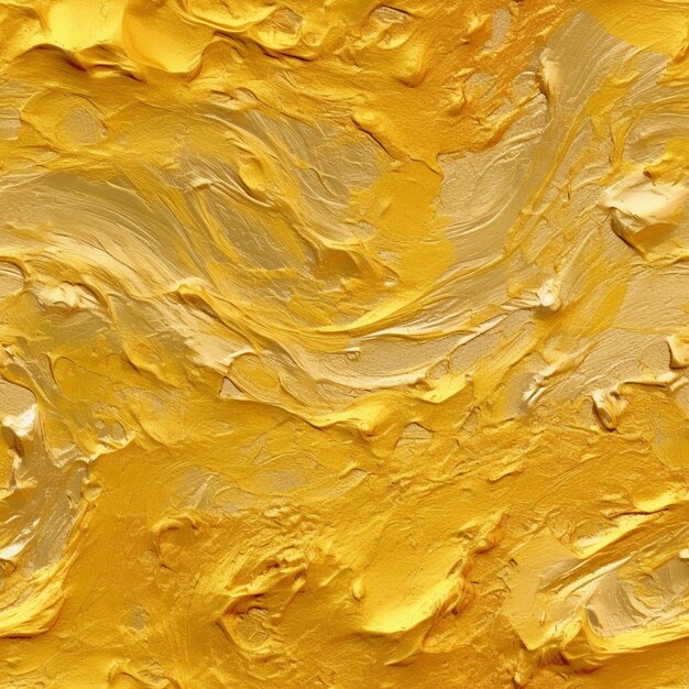 Um close-up de uma superfície texturizada de pintura amarela com um ai generativo de fundo preto